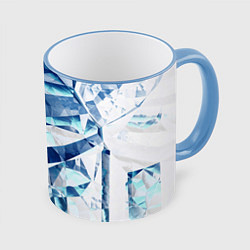 Кружка 3D Рассеивающие кристаллы, цвет: 3D-небесно-голубой кант
