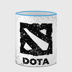 Кружка 3D Dota с потертостями на светлом фоне, цвет: 3D-небесно-голубой кант — фото 2