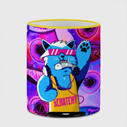 Кружка 3D DJ Scratchy in pink glasses, цвет: 3D-желтый кант — фото 2