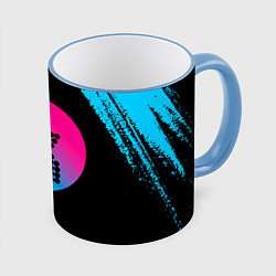 Кружка 3D The Killers - neon gradient, цвет: 3D-небесно-голубой кант