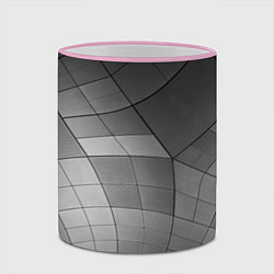 Кружка 3D Металлические серые пластины, цвет: 3D-розовый кант — фото 2