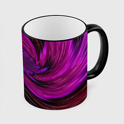 Кружка 3D Фиолетовый вихрь, цвет: 3D-черный кант
