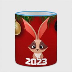Кружка 3D Кролик 2023, цвет: 3D-небесно-голубой кант — фото 2