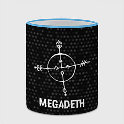 Кружка 3D Megadeth glitch на темном фоне, цвет: 3D-небесно-голубой кант — фото 2