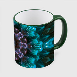 Кружка 3D Космический сайфай цветок, цвет: 3D-зеленый кант