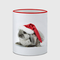 Кружка 3D Рождественский кролик - 2023, цвет: 3D-красный кант — фото 2