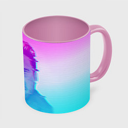 Кружка 3D Гачимучи Билли Херрингтон глитч, цвет: 3D-белый + розовый
