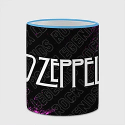 Кружка 3D Led Zeppelin rock legends: надпись и символ, цвет: 3D-небесно-голубой кант — фото 2