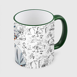Кружка 3D Сатору Годжо в очках - магическая битва, цвет: 3D-зеленый кант