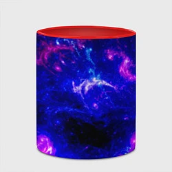 Кружка 3D Неоновый космос со звездами, цвет: 3D-белый + красный — фото 2