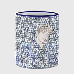 Кружка 3D BTS JUNGKOOK: портрет из слов песни, цвет: 3D-синий кант — фото 2