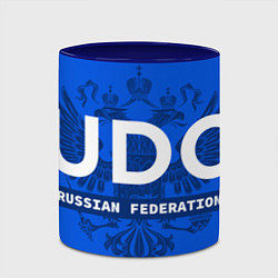 Кружка 3D Russian Federation judo - на синем фоне, цвет: 3D-белый + синий — фото 2