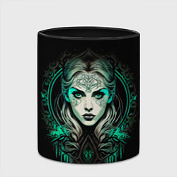 Кружка 3D Готическая ведьма на чёрном фоне, цвет: 3D-белый + черный — фото 2
