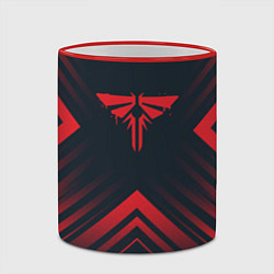 Кружка 3D Красный символ The Last Of Us на темном фоне со ст, цвет: 3D-красный кант — фото 2