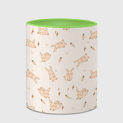Кружка 3D Милый кролик паттерн, цвет: 3D-белый + светло-зеленый — фото 2
