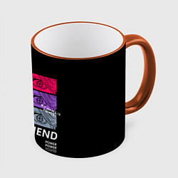 Кружка 3D Глазки Пауэр, цвет: 3D-оранжевый кант