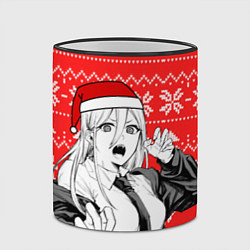 Кружка 3D Новогодняя Пауэр: Человек-бензопила, цвет: 3D-черный кант — фото 2