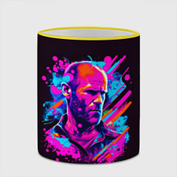 Кружка 3D Jason Statham - pop art, цвет: 3D-желтый кант — фото 2