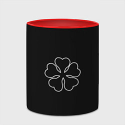 Кружка 3D Черный пятилистный клевер из аниме черный клевер -, цвет: 3D-белый + красный — фото 2