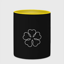 Кружка 3D Черный пятилистный клевер из аниме черный клевер -, цвет: 3D-белый + желтый — фото 2