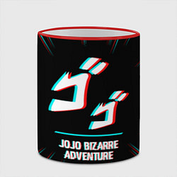 Кружка 3D Символ JoJo Bizarre Adventure в стиле glitch на те, цвет: 3D-красный кант — фото 2