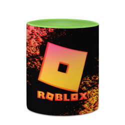 Кружка 3D Roblox logo gradient, цвет: 3D-белый + светло-зеленый — фото 2