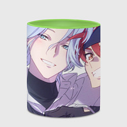 Кружка 3D Улыбчивые Ланга и Рэки, цвет: 3D-белый + светло-зеленый — фото 2