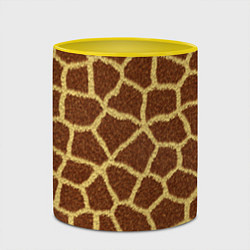 Кружка 3D Текстура жирафа, цвет: 3D-белый + желтый — фото 2