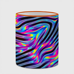 Кружка 3D Голографические полосы, цвет: 3D-оранжевый кант — фото 2
