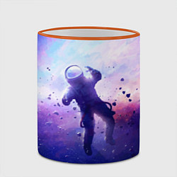 Кружка 3D Космонавт в безвоздушном пространстве, цвет: 3D-оранжевый кант — фото 2