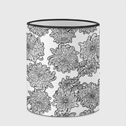 Кружка 3D Цветы хризантемы: линейный рисунок, цвет: 3D-черный кант — фото 2