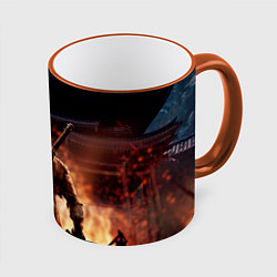 Кружка 3D Sekiro: Shadows Die Twice, цвет: 3D-оранжевый кант