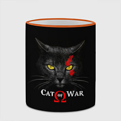 Кружка 3D Cat of war collab, цвет: 3D-оранжевый кант — фото 2