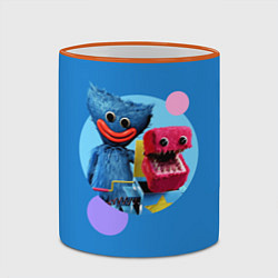 Кружка 3D Poppy Playtime Хагги Вагги и Бокси Бу, цвет: 3D-оранжевый кант — фото 2