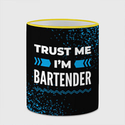 Кружка 3D Trust me Im bartender dark, цвет: 3D-желтый кант — фото 2