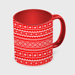 Кружка 3D Jacquard pattern, цвет: 3D-белый + красный
