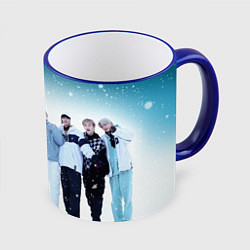 Кружка 3D Stray Kids winter, цвет: 3D-синий кант