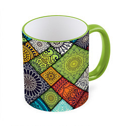 Кружка 3D Patterned mosaic, цвет: 3D-светло-зеленый кант