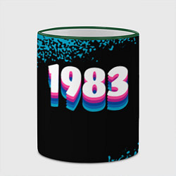 Кружка 3D Made in 1983: vintage art, цвет: 3D-зеленый кант — фото 2