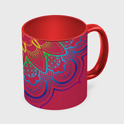 Кружка 3D Viva magenta mandala, цвет: 3D-белый + красный