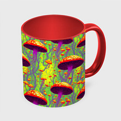 Кружка цветная Кислотные мухоморы