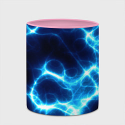 Кружка 3D Молния грозовая - электрические разряды, цвет: 3D-белый + розовый — фото 2