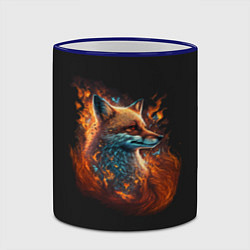 Кружка 3D Огненная лиса, цвет: 3D-синий кант — фото 2