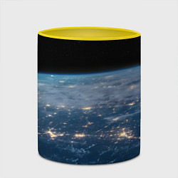 Кружка 3D Планета, космос и огни, цвет: 3D-белый + желтый — фото 2