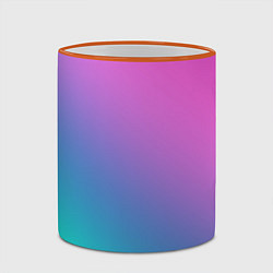 Кружка 3D Розовый с бирюзовым и синим градиент, цвет: 3D-оранжевый кант — фото 2