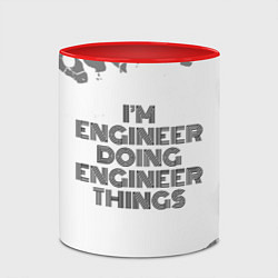 Кружка 3D Im doing engineer things: на светлом, цвет: 3D-белый + красный — фото 2