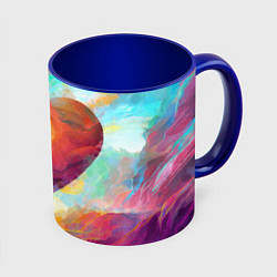 Кружка 3D Большое горячее сердце, цвет: 3D-белый + синий