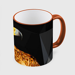 Кружка 3D Орёл полигональный, цвет: 3D-оранжевый кант