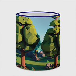 Кружка 3D Воксельный лес, цвет: 3D-синий кант — фото 2