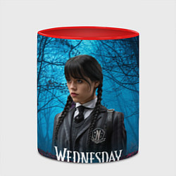 Кружка 3D Wednesday таинственный лес, цвет: 3D-белый + красный — фото 2